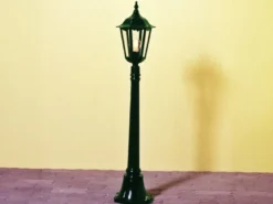 Wegeleuchte aus Aluminium Grün, antike E27 Gartenlaterne, Höhe 120cm