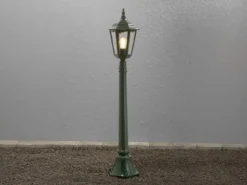 Wegeleuchte aus Aluminium Grün, antike E27 Gartenlaterne, Höhe 120cm