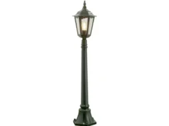 Wegeleuchte aus Aluminium Grün, antike E27 Gartenlaterne, Höhe 120cm