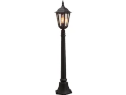 Wegeleuchte aus Aluminium Schwarz, antike E27 Gartenlaterne, Höhe 120cm