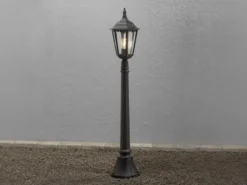 Wegeleuchte aus Aluminium Schwarz, antike E27 Gartenlaterne, Höhe 120cm