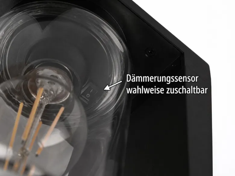 Wegeleuchte aus Aluminium Schwarz mit E27 LED & Glasschirm, Höhe 100cm