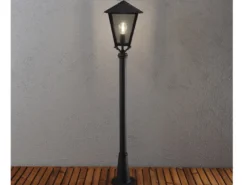 Wegeleuchte BENU, E27, Aluminium schwarz, Höhe 128 cm