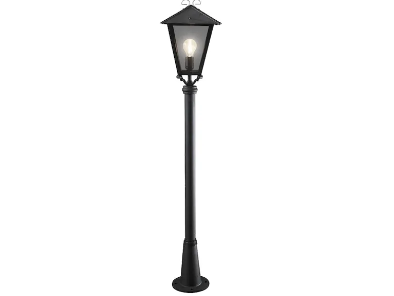 Wegeleuchte BENU, E27, Aluminium schwarz, Höhe 128 cm