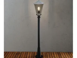 Wegeleuchte BENU, E27, galvanisierter Stahl, Höhe 128 cm