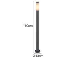 Wegeleuchte BOSTON aus Edelstahl in Anthrazit & Opal, Höhe 110cm