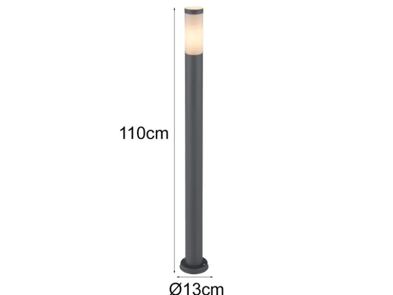 Wegeleuchte BOSTON aus Edelstahl in Anthrazit & Opal, Höhe 110cm