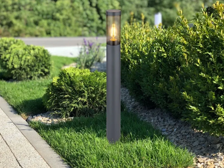Wegeleuchte BOSTON aus Edelstahl in Anthrazit & Rauch, Höhe 80cm