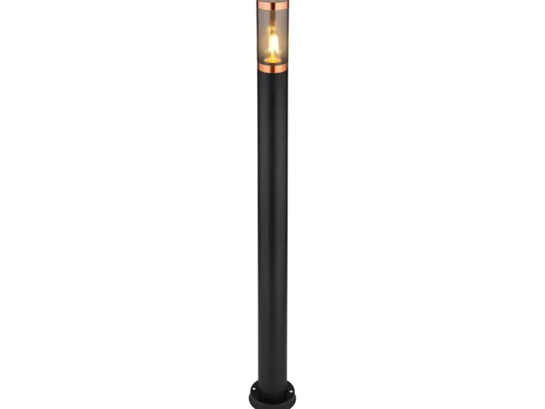 Wegeleuchte BOSTON aus Edelstahl in Schwarz & Kupfer, Höhe 110cm