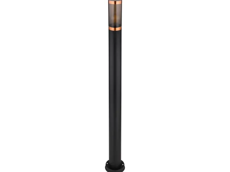 Wegeleuchte BOSTON aus Edelstahl in Schwarz & Kupfer, Höhe 110cm