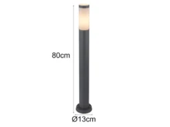 Wegeleuchte BOSTON aus Edelstahl in Anthrazit & Opal, Höhe 80cm