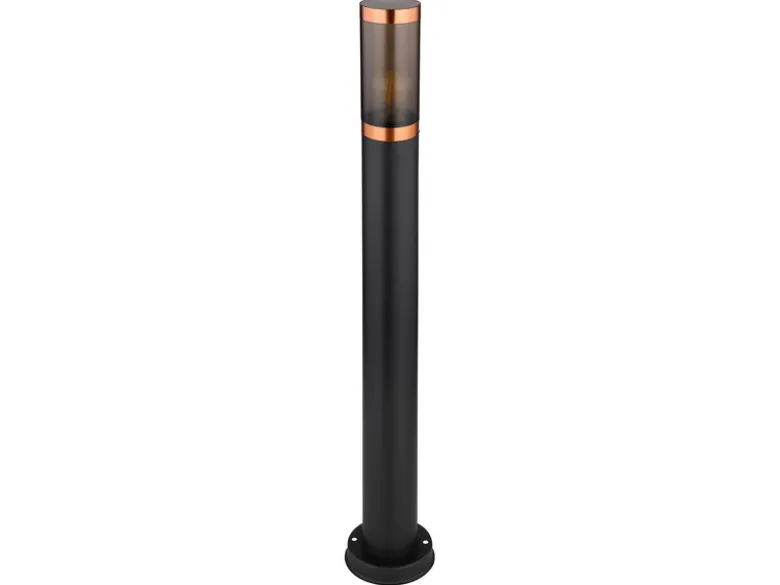 Wegeleuchte BOSTON aus Edelstahl in Schwarz & Kupfer, Höhe 80cm