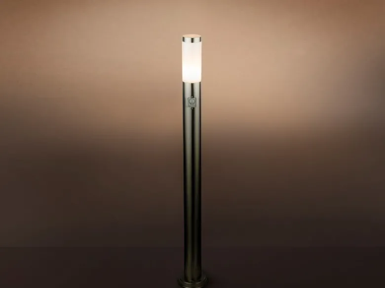 Wegeleuchte BOSTON aus Edelstahl Silber mit Bewegungsmelder, Höhe 110cm