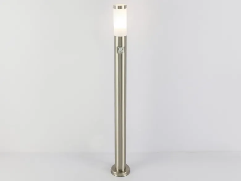Wegeleuchte BOSTON aus Edelstahl Silber mit Bewegungsmelder, Höhe 110cm