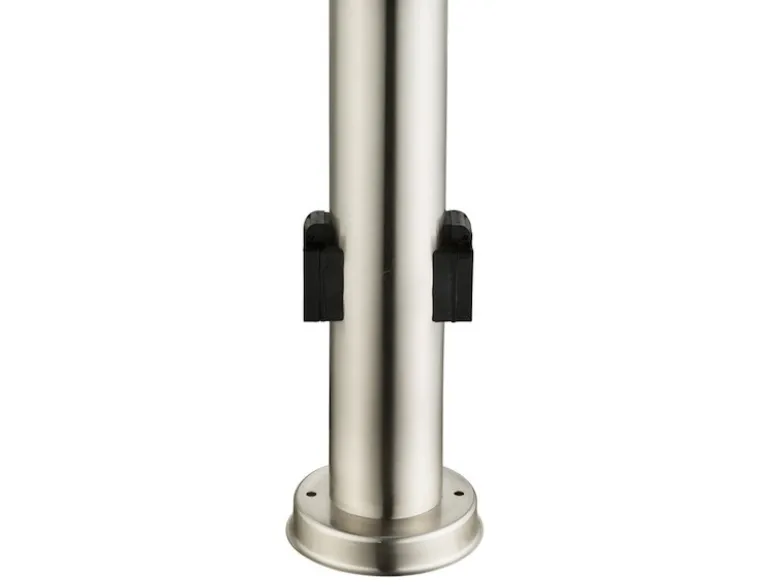 Wegeleuchte BOSTON mit Bewegungsmelder & Steckdosen in Silber, H 110cm