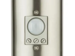 Wegeleuchte BOSTON mit Bewegungsmelder & Steckdosen in Silber, H 60cm