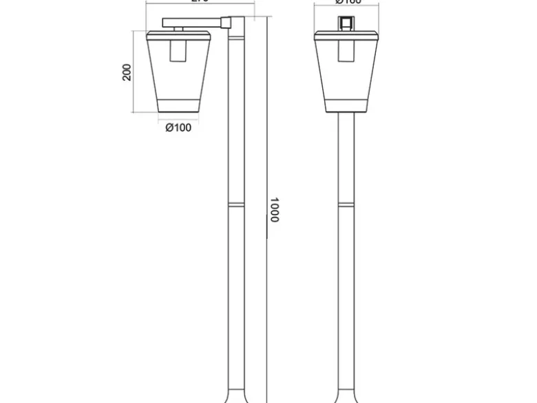 Wegeleuchte CAVADO Laterne aus Aluminium Anthrazit, Höhe 100cm