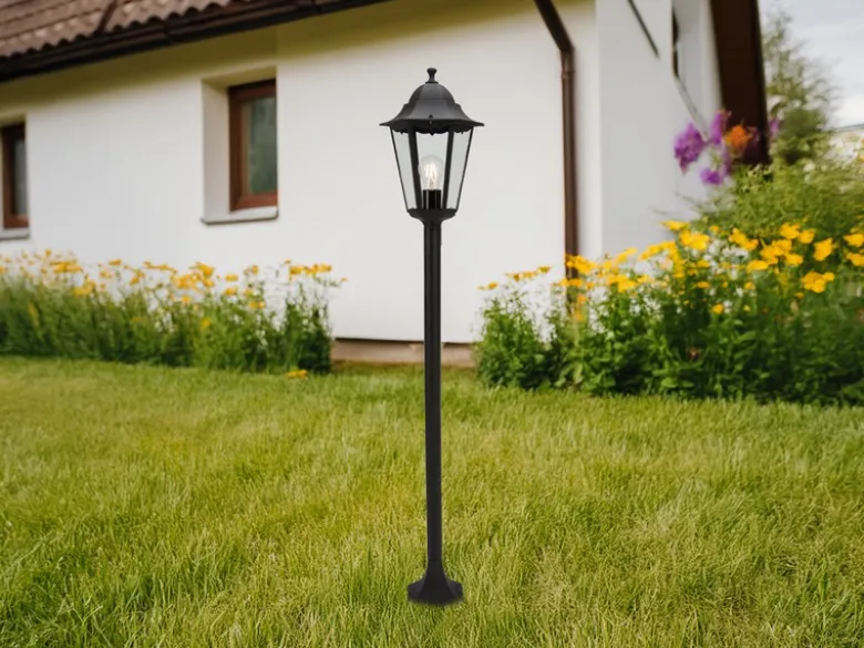 Wegeleuchte CLASSICO Gartenlaterne im Landhausstil, Schwarz, Höhe 125cm