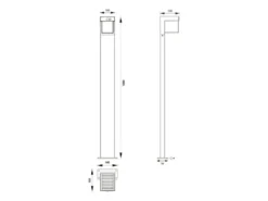 Wegeleuchte COLOMBO mit Solar und Strom, Hybrid mit Bewegungsmelder H: 100cm
