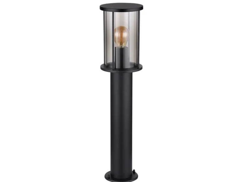 Wegeleuchte GRACEY Gartenlaterne aus Edelstahl mit Rauchglas, Höhe 60cm