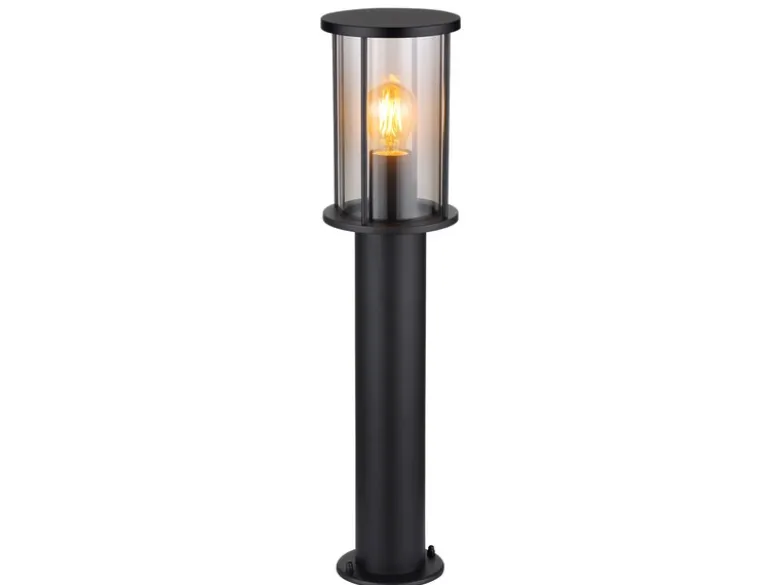 Wegeleuchte GRACEY Gartenlaterne aus Edelstahl mit Rauchglas, Höhe 60cm