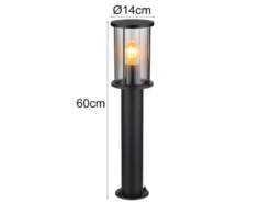 Wegeleuchte GRACEY Gartenlaterne aus Edelstahl mit Rauchglas, Höhe 60cm