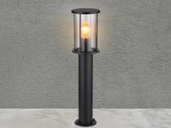 Wegeleuchte GRACEY Gartenlaterne aus Edelstahl mit Rauchglas, Höhe 60cm