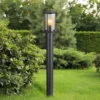 Wegeleuchte GRACEY Gartenlaterne aus Edelstahl mit Rauchglas, Höhe 100cm