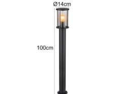 Wegeleuchte GRACEY Gartenlaterne aus Edelstahl mit Rauchglas, Höhe 100cm