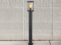 Wegeleuchte GRACEY Gartenlaterne aus Edelstahl mit Rauchglas, Höhe 100cm