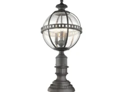 Wegeleuchte HALLERON im Jugendstil mit Glaskugel, Anthrazit Höhe 70cm