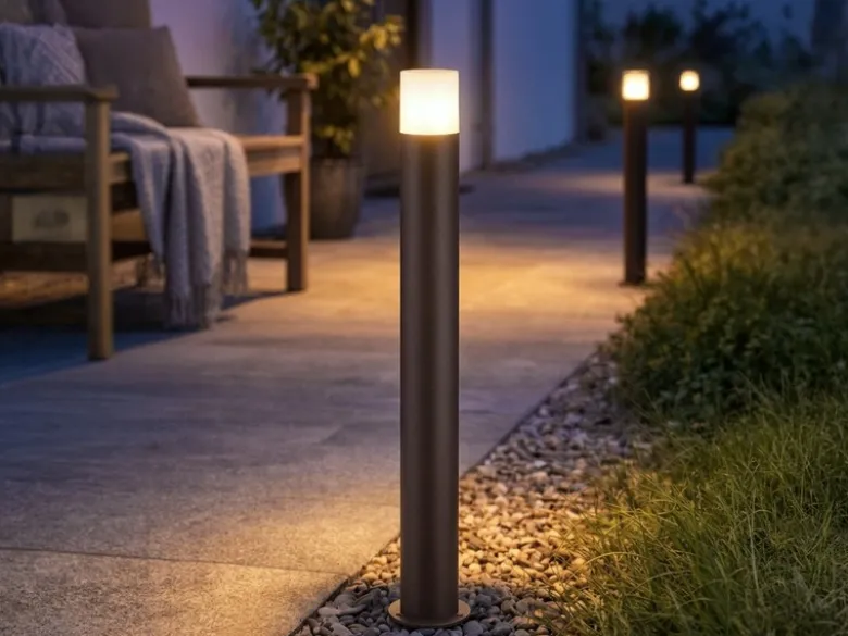 Wegeleuchte HOOSIC aus Aluminium in Rostoptik E27, Höhe 80cm