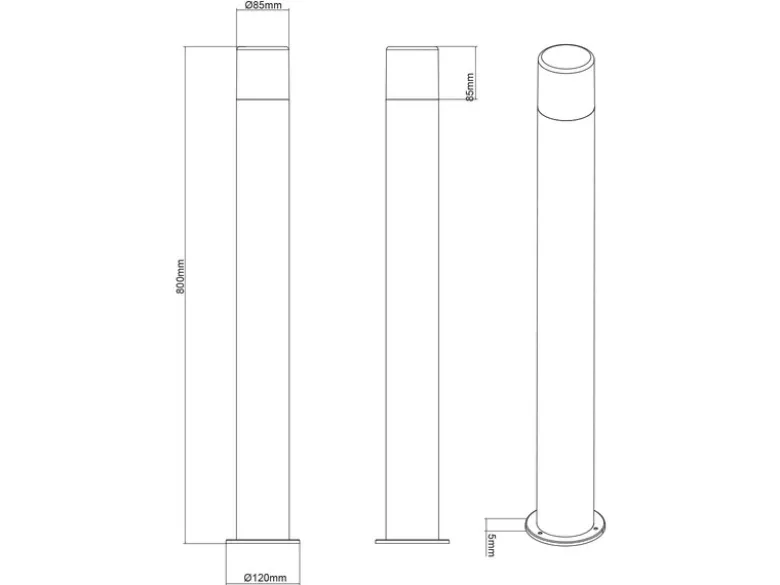 Wegeleuchte HOOSIC aus Aluminium in Rostoptik E27, Höhe 80cm