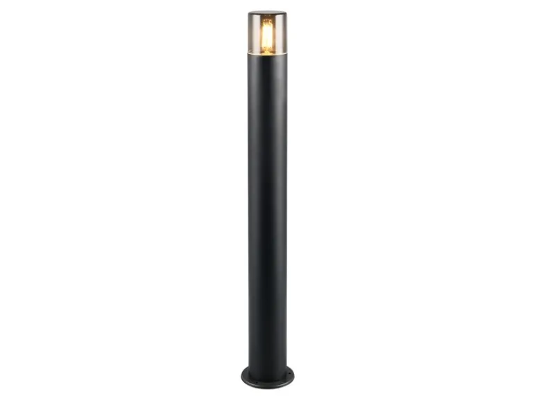 Wegeleuchte HOOSIC aus Aluminium in Schwarz & Rauchfarbig E27, Höhe 80cm