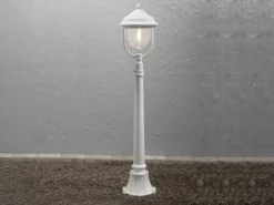 Wegeleuchte PARMA Gartenlaterne im Landhausstil, Weiß Höhe 118cm