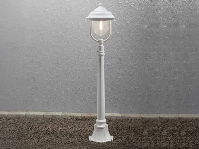 Wegeleuchte PARMA Gartenlaterne im Landhausstil, Weiß Höhe 118cm