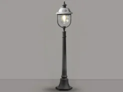 Wegeleuchte PARMA im Landhausstil, Schwarz-Silber, Höhe 125cm