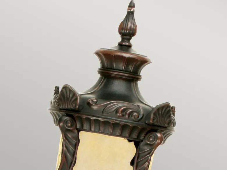 Wegeleuchte PHILADELPHIA Jugendstil mit Amberglas, Höhe 117cm