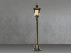 Wegeleuchte PHILADELPHIA Jugendstil mit Amberglas, Höhe 117cm