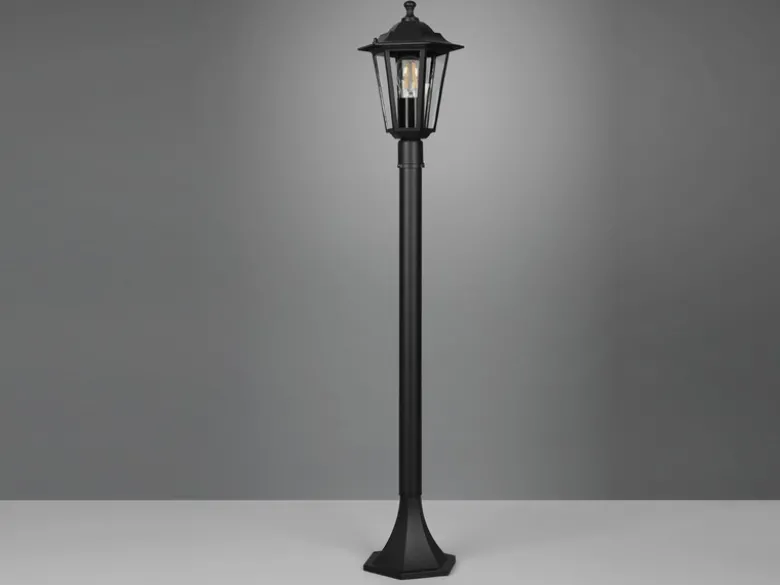 Wegeleuchte PIENZA Laterne aus Aluminium Schwarz, Höhe 100cm