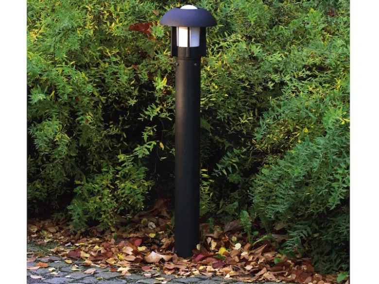 Wegeleuchte / Pollerleuchte HEIMDAL, Höhe 102 cm, Alu schwarz / Glas opal, E27