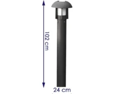 Wegeleuchte / Pollerleuchte HEIMDAL, Höhe 102 cm, Alu schwarz / Glas opal, E27