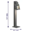 Wegeleuchte POTENZA, Aluminium anthrazit, GU10-Sockel, Höhe 100 cm, IP54