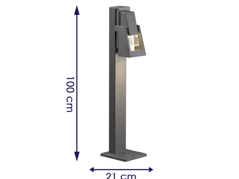 Wegeleuchte POTENZA, Aluminium anthrazit, GU10-Sockel, Höhe 100 cm, IP54