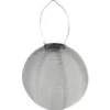 Weiße Solarlaterne Gartenlampion mit LED, Ø 25cm, Ein/Ausschalter, Wetterfest