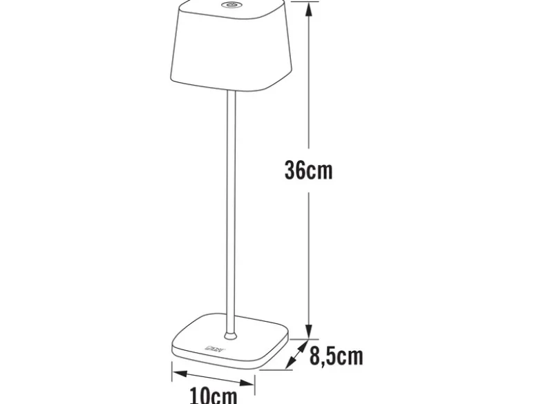 Wiederaufladbare Akku LED Outdoor Tischleuchte CAPRI dimmbar in Braun, Höhe 36cm