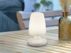 Wiederaufladbare Akku LED Tischleuchte DORA für draußen, Höhe 20cm