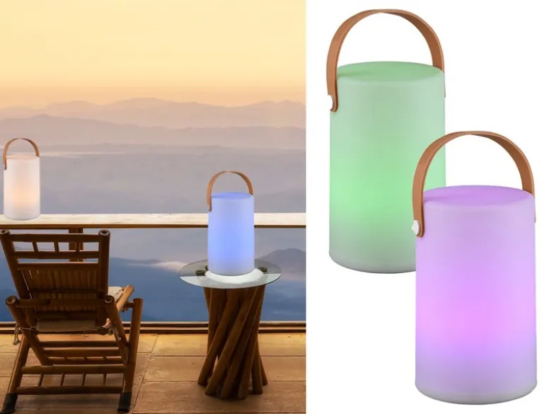 Wiederaufladbare Akku LED Tischleuchte ARUBA mit Farbwechsel, Höhe 20cm