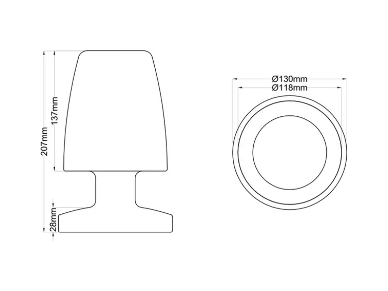 Wiederaufladbare LED Außentischleuchte 2er SET AKKU & USB Anschluß Höhe 20cm
