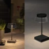 Wiederaufladbare LED Outdoor Akku Tischleuchte SCILLA dimmbar Schwarz, Höhe 27cm